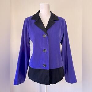 Vintage Y2K Notations Petite Purple & Black Single Breasted Blazer